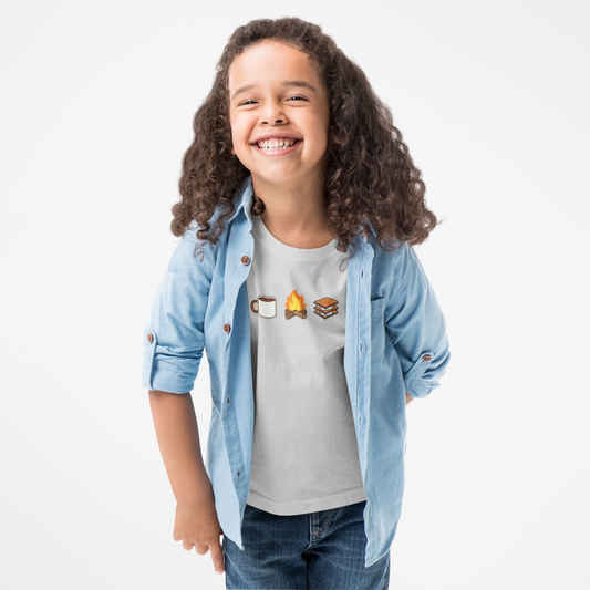 Cozy Campfire Kids Heavy Cotton Tee - Perfect for Adventurers!