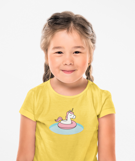 Kids Unicorn Pool Tee – Fun Summer Cotton Shirt for Kids