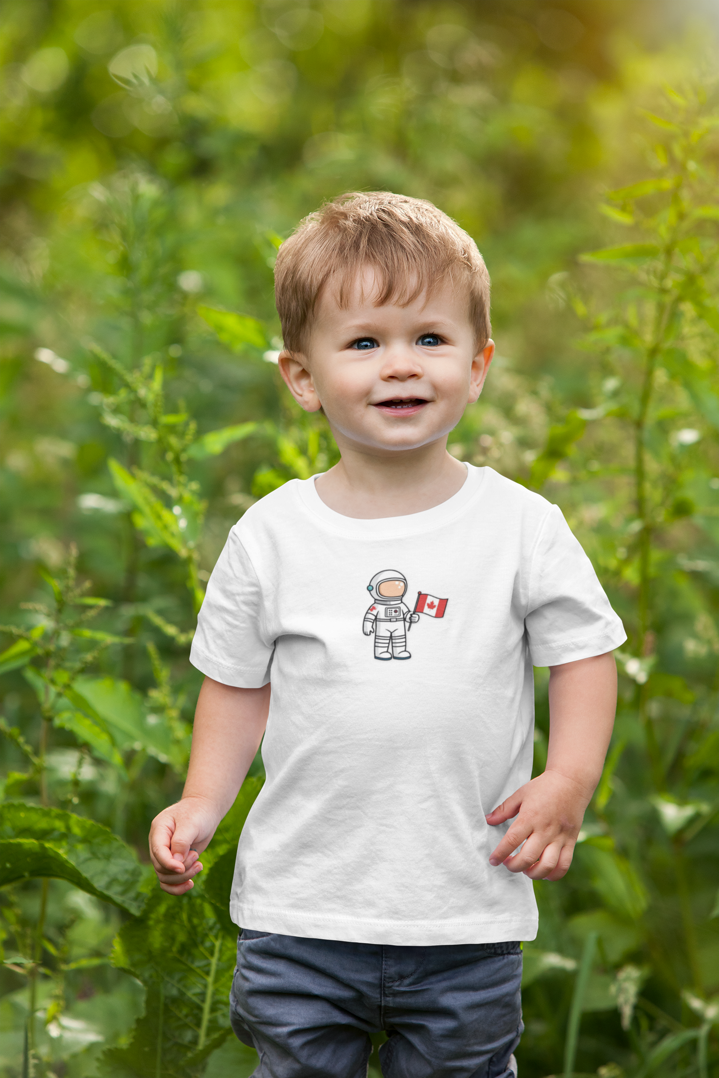 Astronaut Toddler T-Shirt - Cute Canada Flag Design