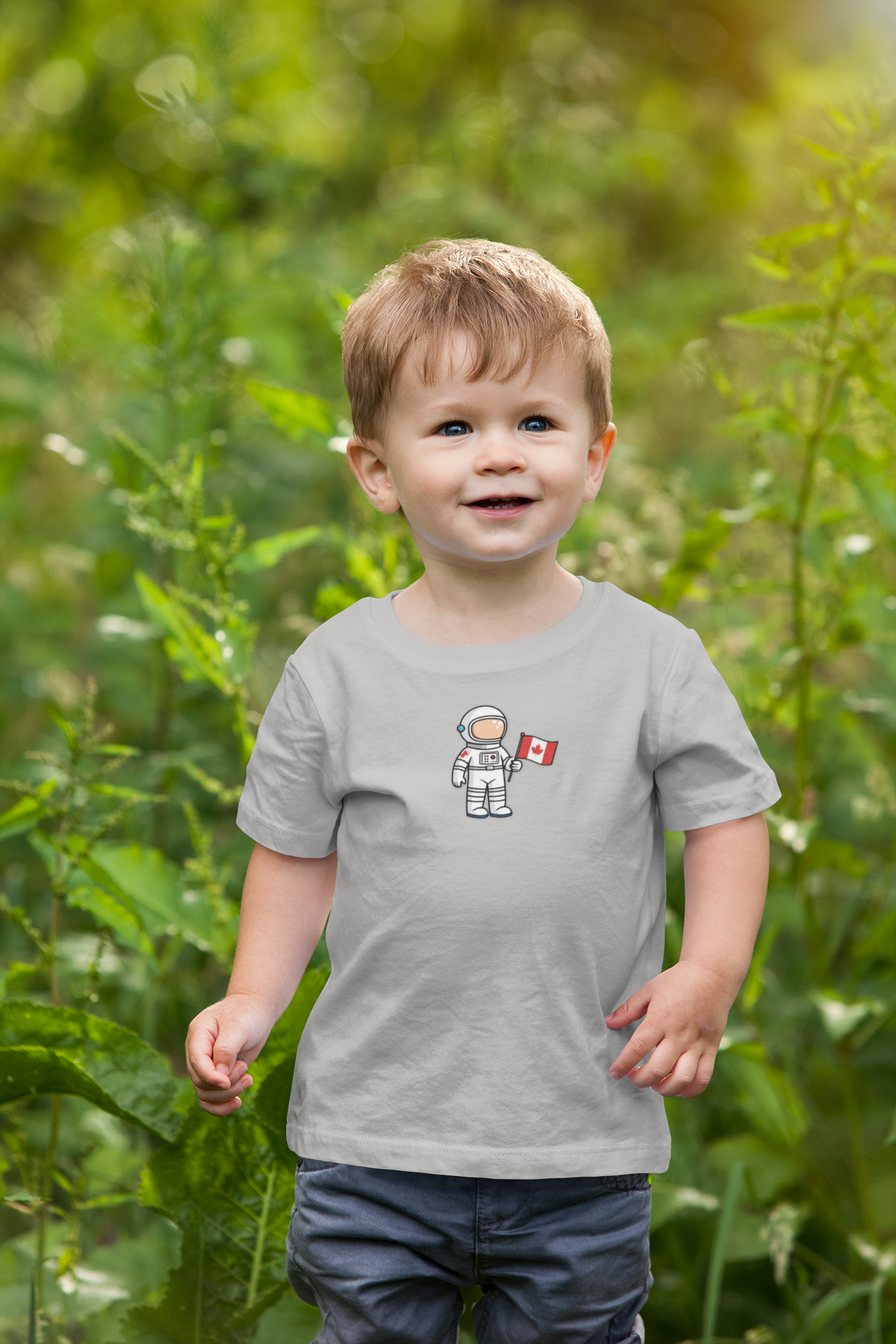 Astronaut Toddler T-Shirt - Cute Canada Flag Design