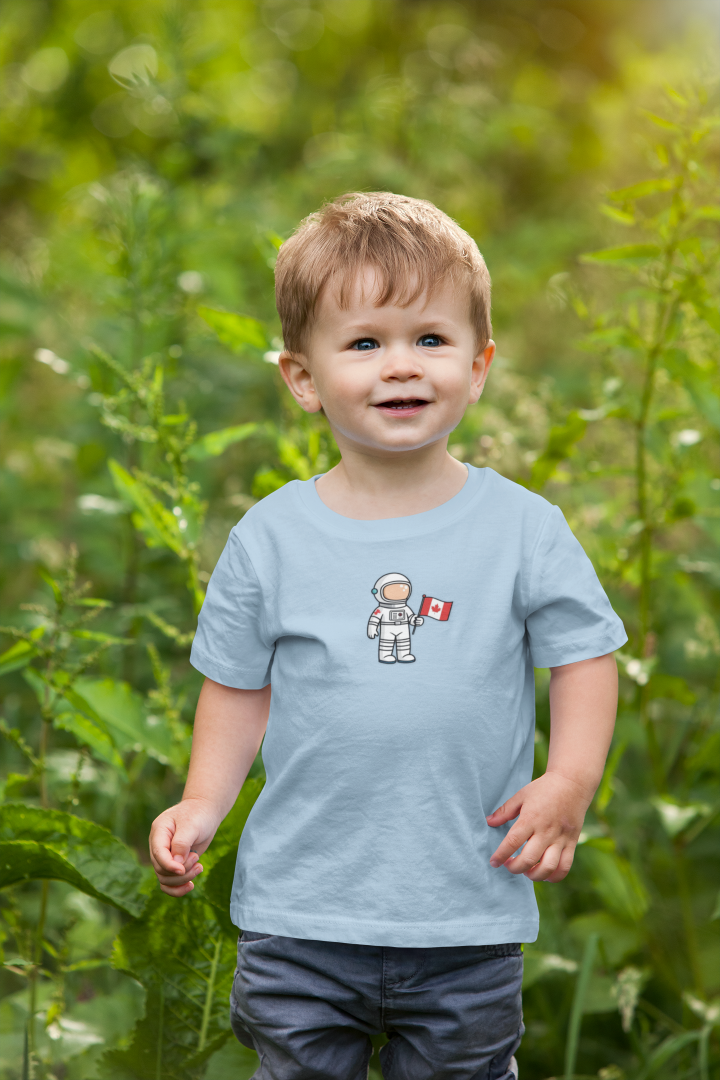 Astronaut Toddler T-Shirt - Cute Canada Flag Design