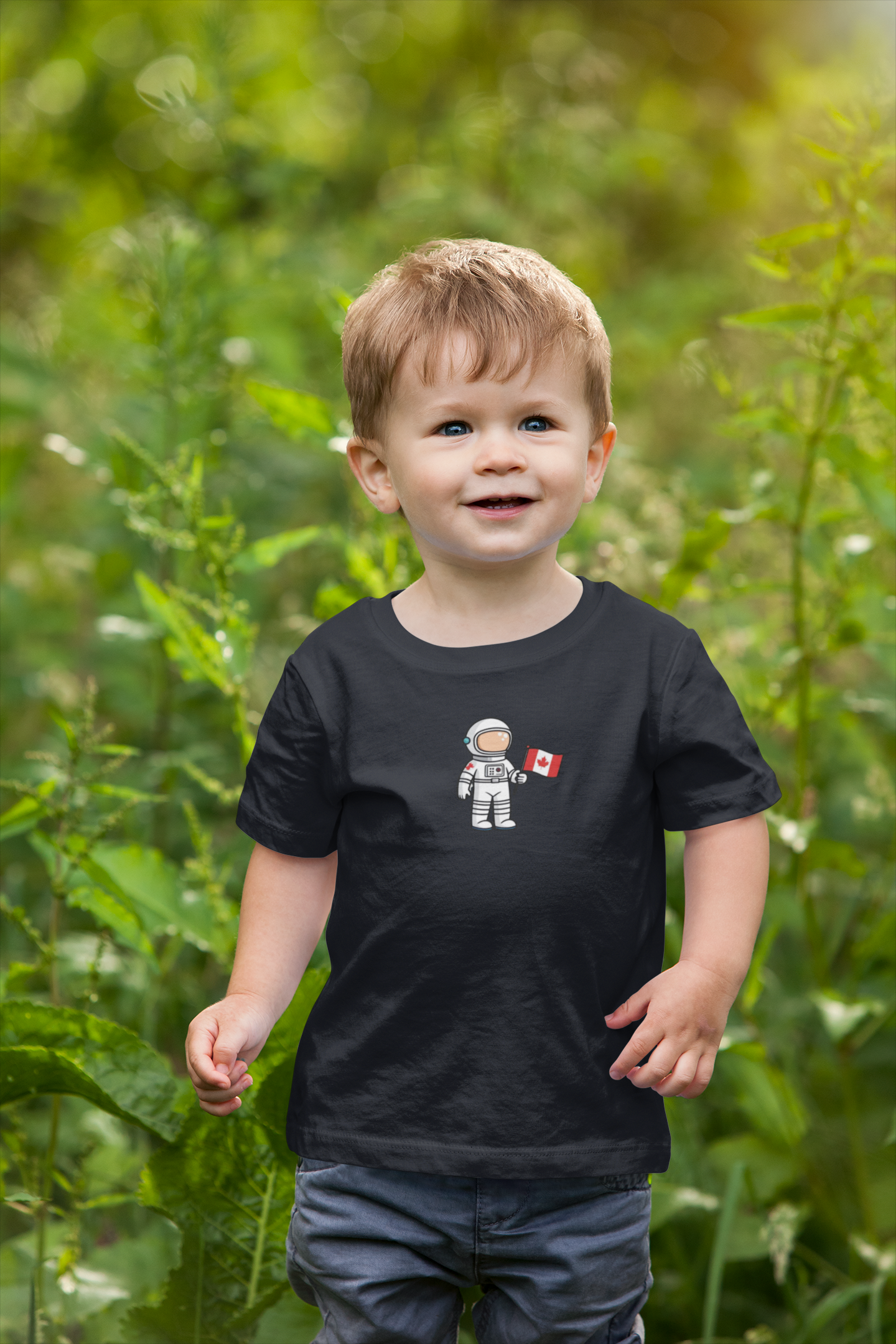 Astronaut Toddler T-Shirt - Cute Canada Flag Design
