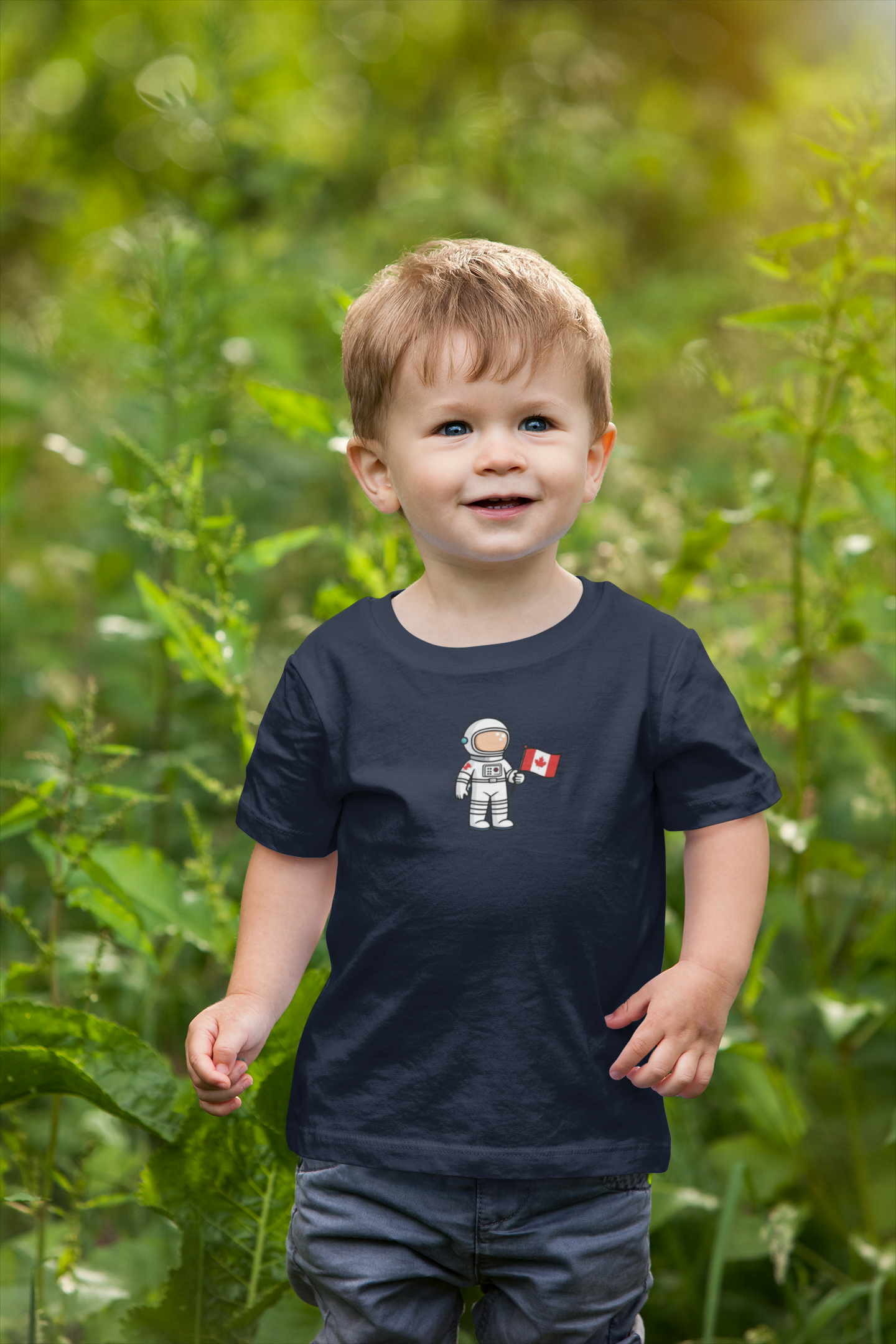 Astronaut Toddler T-Shirt - Cute Canada Flag Design