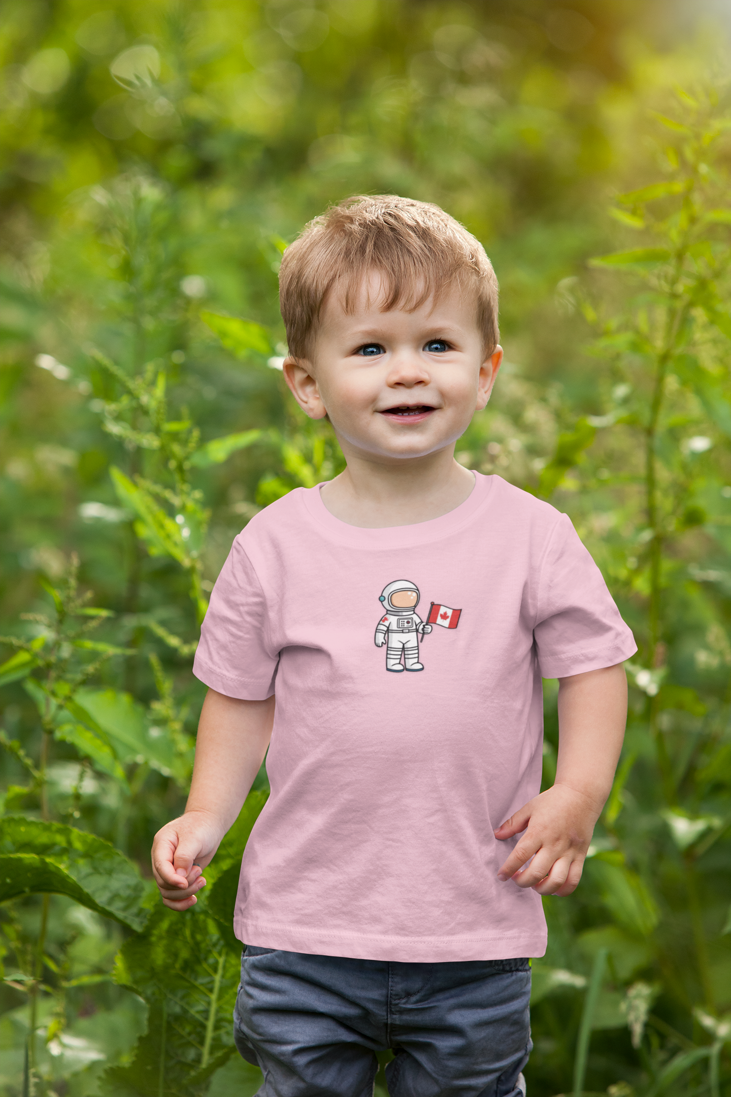 Astronaut Toddler T-Shirt - Cute Canada Flag Design