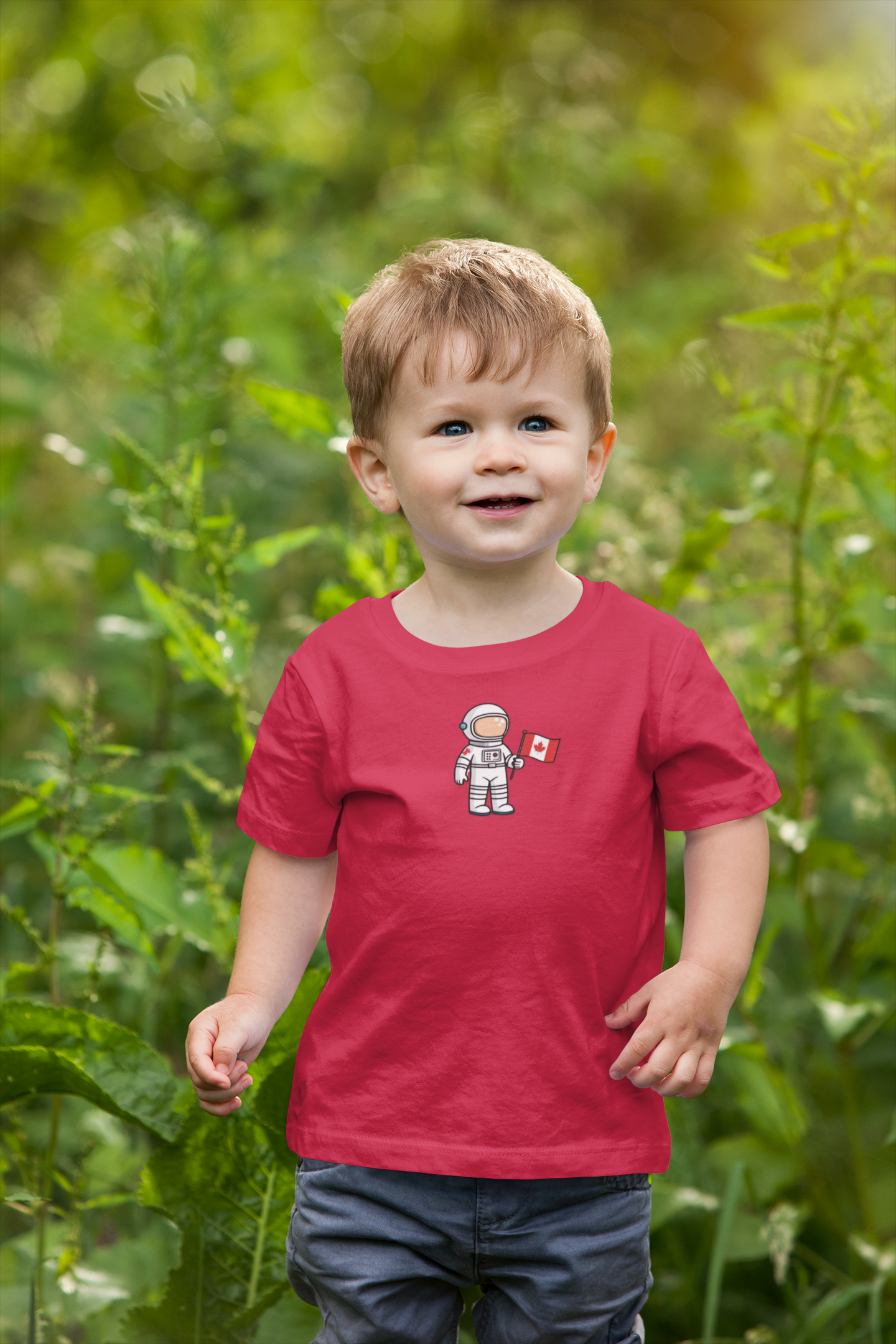 Astronaut Toddler T-Shirt - Cute Canada Flag Design
