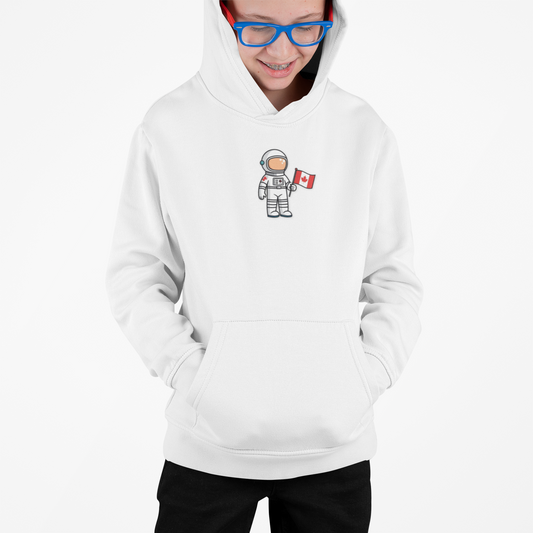 Kids Astronaut Hoodie - Canadian Flag Design