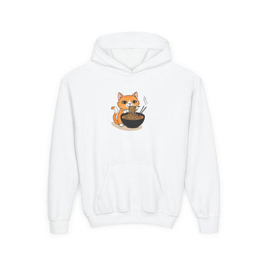 Cute Cat Ramen Kids  Hoodie - Cozy & Fun Sweatshirt for Cat Lovers